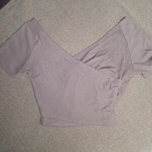 SHEIN Mauve Off-Shoulder Crop Top